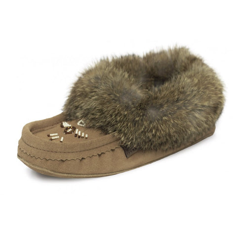 Rabbit Fur Bead Slipper      Moka