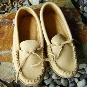 Men's Moccs. Soft Sole Ivory